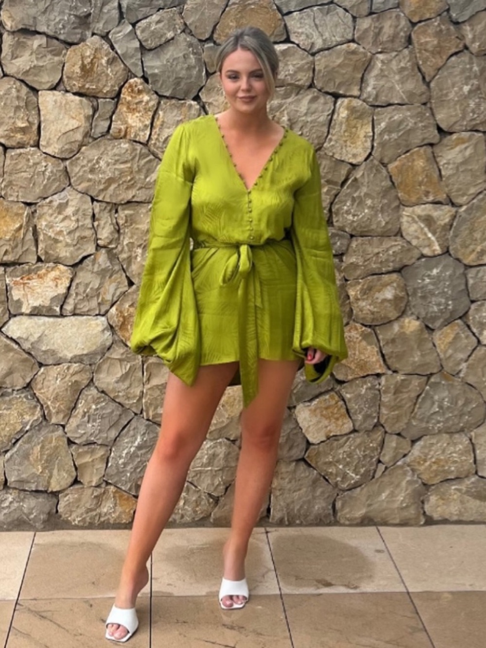 🌴 Women’s Rat & Boa Cypress Green Harlequin Dress 🌴 - Picture 3 of 13